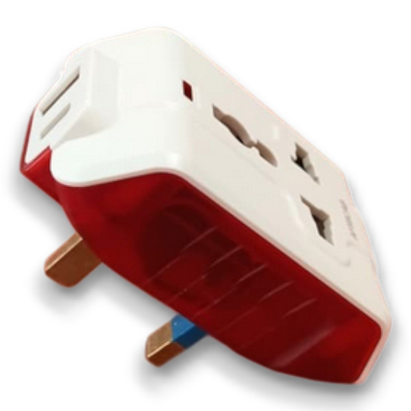 13A Multi Plug with Neon & USB(A+C)