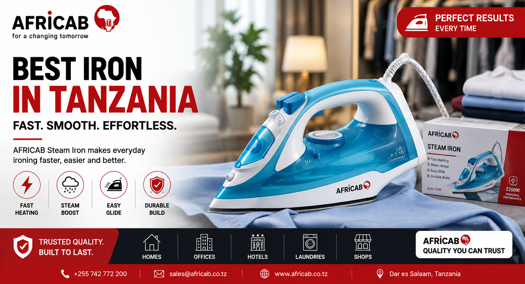 Best Iron in Tanzania | Reliable Steam Iron by AFRICAB