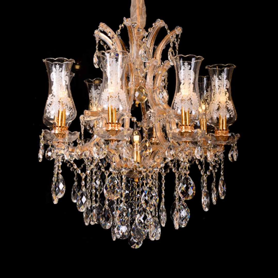 Chandelier Gd+ Clear Crystal 2019/8+1