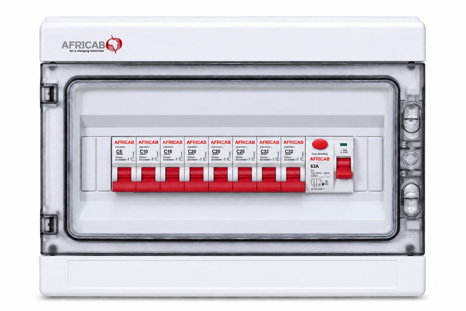 Africab Consumer Unit Plastic 8 Way, 2 Spaces