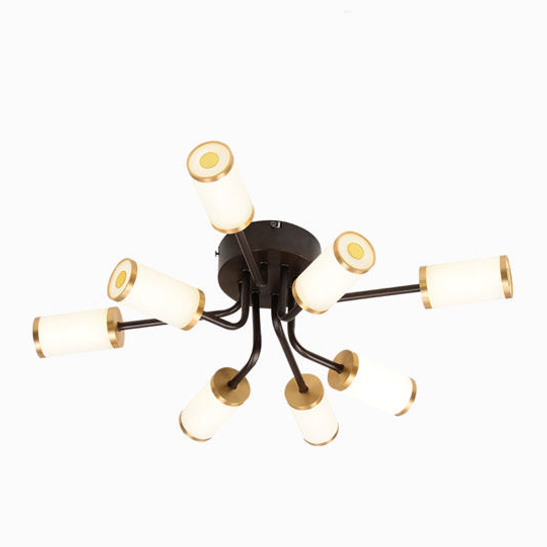 Ceiling Lamp Iron+Acrylic Brown+Gold Color LED 8*10W