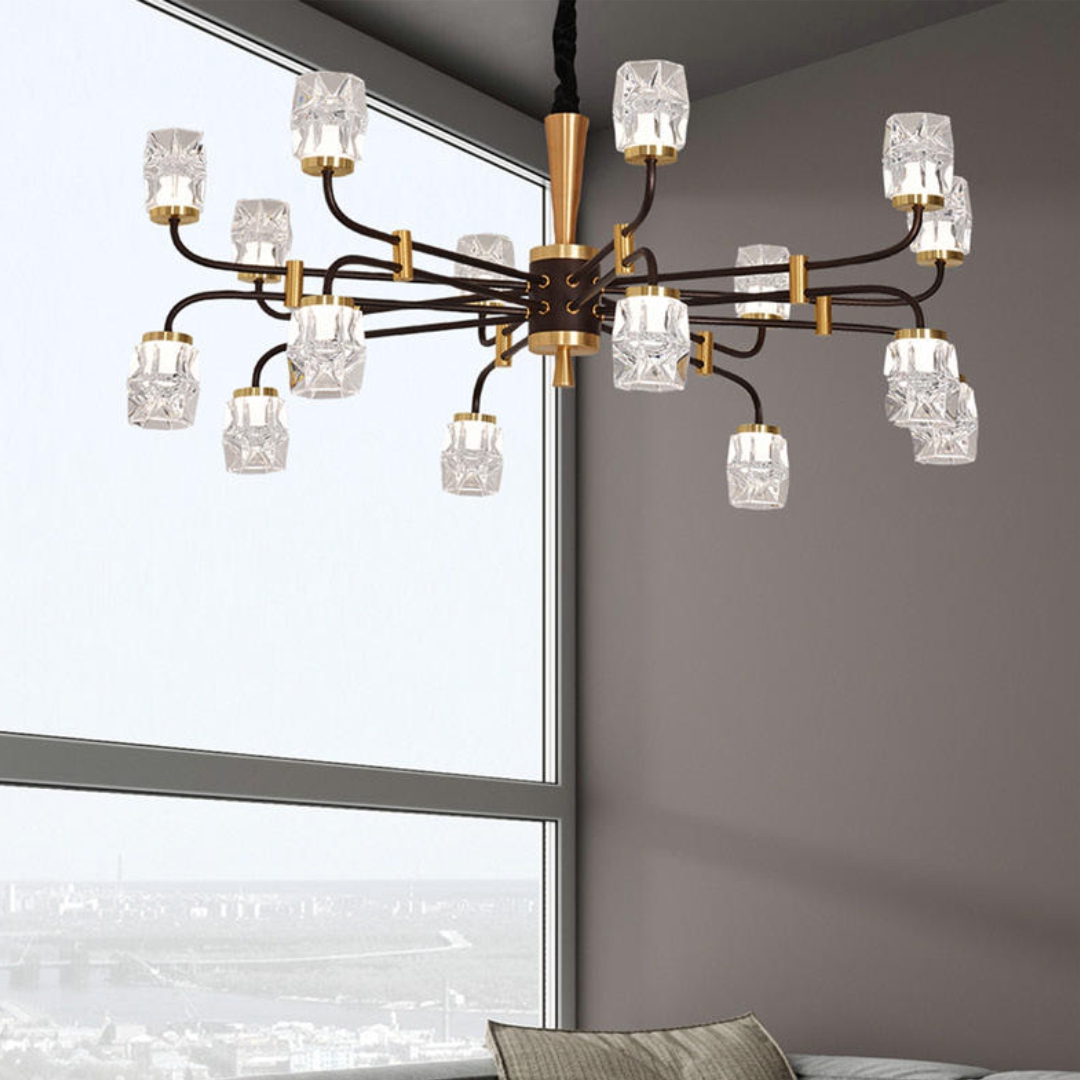 Chandelier LED 72 W Brown Gold