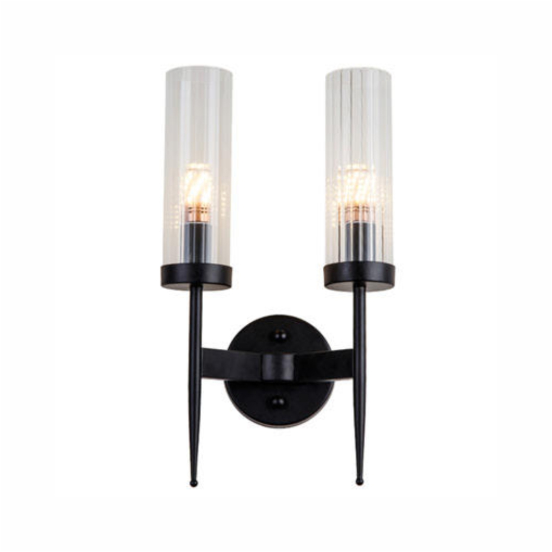Wall Lamp E27*2 Iron+Glass 10Cm Iron Black Base