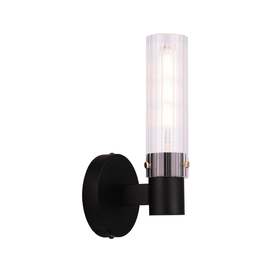 Wall Lamp E27*1 Iron+Glass Black Color