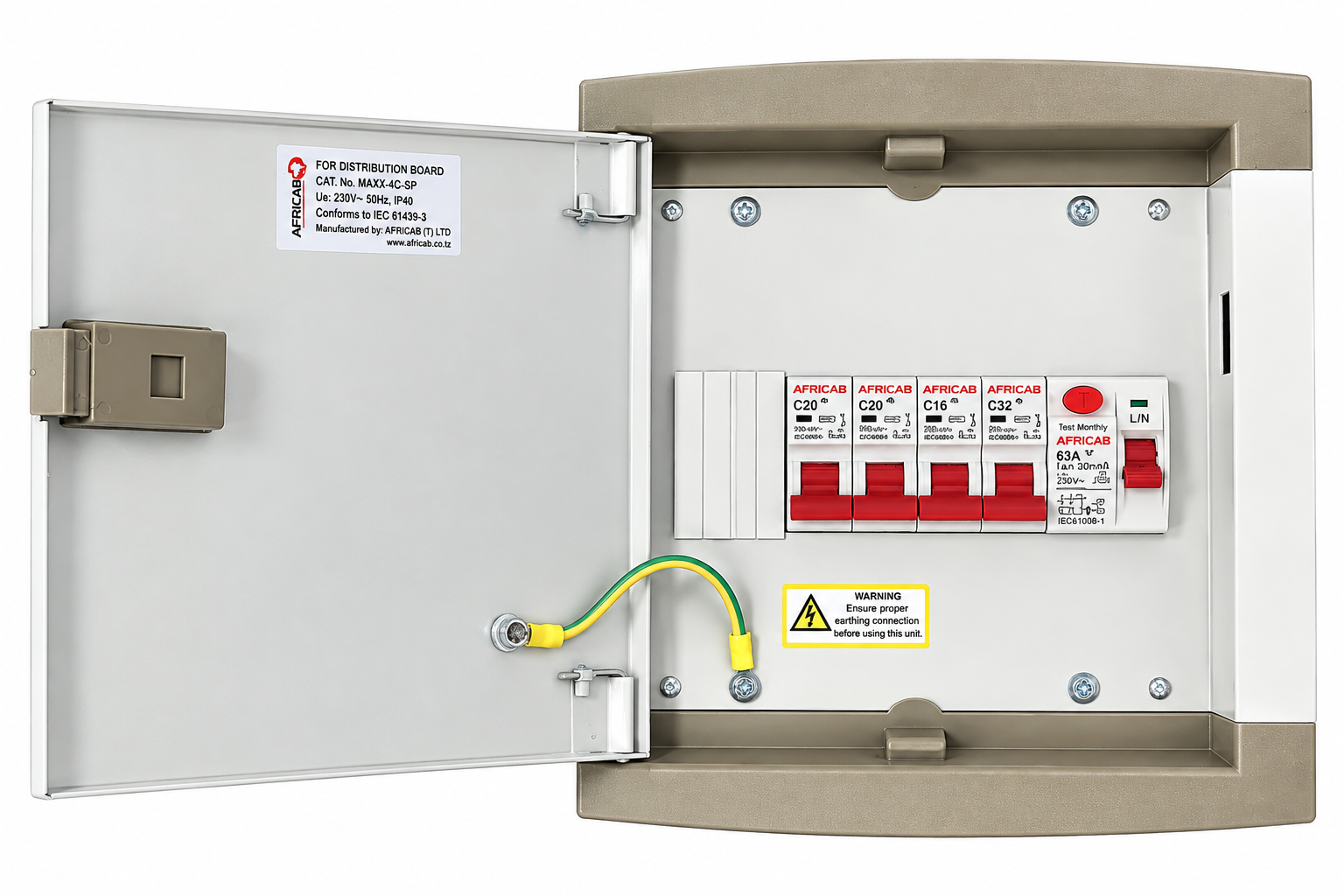 Africab Consumer Unit MAXX Unit 4 Way , SPN
