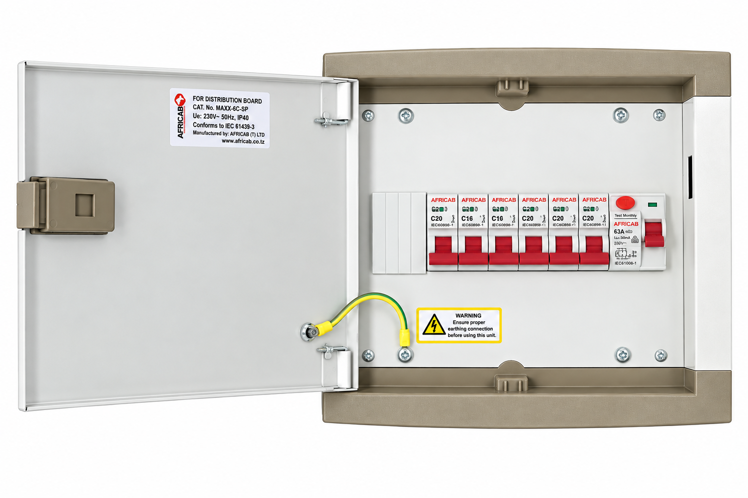 Africab Consumer Unit MAXX Unit 6 Way , SPN